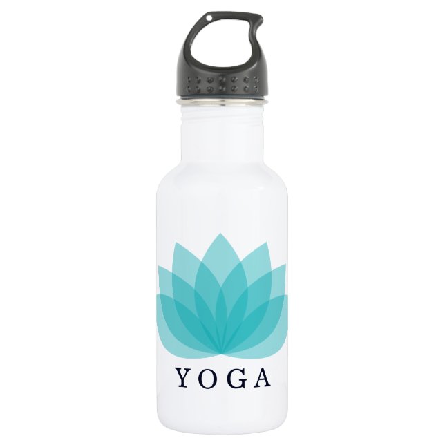 Simple Yoga Blue Lotus Trinkflasche (Vorderseite)