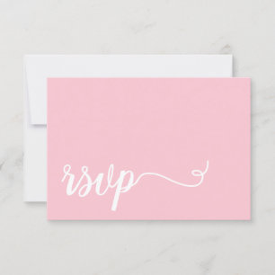Simpleb Pink und Weiß Kalligrafie UAWG Wedding RSVP Karte
