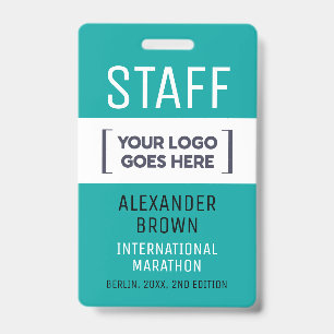 SimpleGreen Blue Eventpersonal Ausweis Firmenlogo