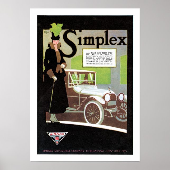 Simplex-Automobilwerbung Poster (Vorne)