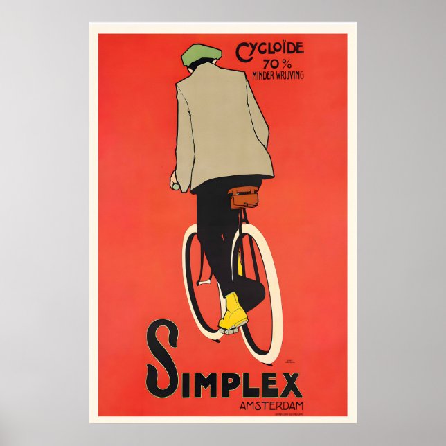 Simplex Cycloide Retro Fahrrad Amsterdam Holland Poster (Vorne)