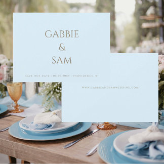 Simplicity Icy Blue Wedding Save our Date Einladung