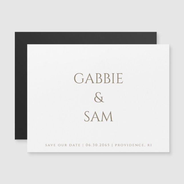 Simplicity Wedding Save our Date Magneteinladung (Vorne/Hinten)