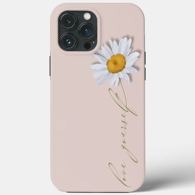 Simplistic 3D Daisy mit "Liebe Sie selbst" Stem Case-Mate iPhone Hülle (Rückseite)