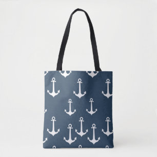 Simplistic Blue und White Anchor Nahtlose Muster