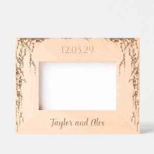 Simplistic Boho Natural Ivy Vine Wedding Frame Geätzte Rahmen