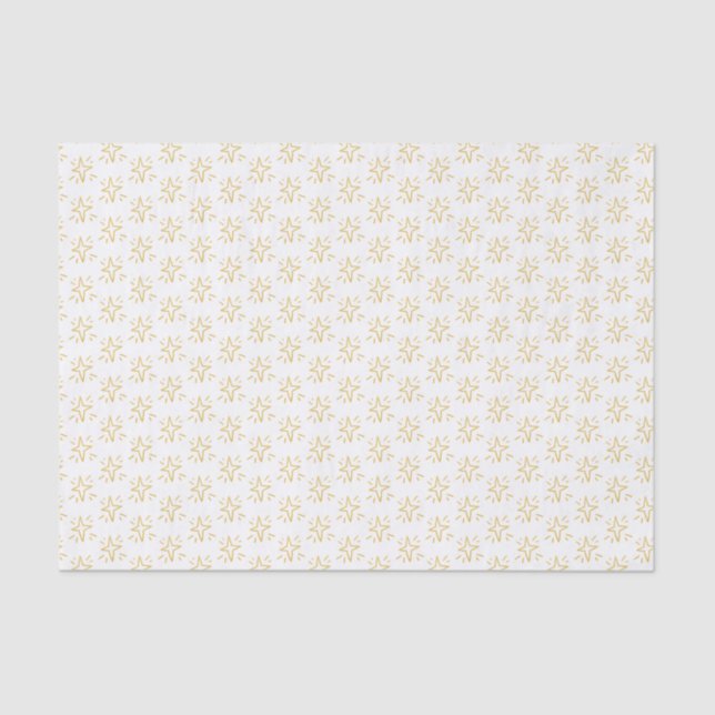 Simplistic Gold Star Muster White Seidenpapier (Vorderseite)