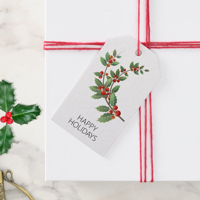 Simplistic Holly Geschenkanhänger (Von Creator hochgeladen)