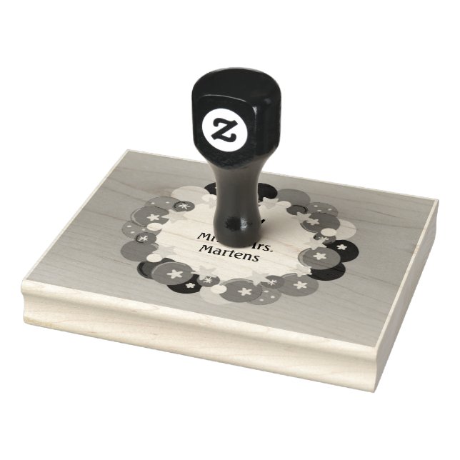 Simplistic Kranz mit Herrn und Frau Gummistempel (Stempel)