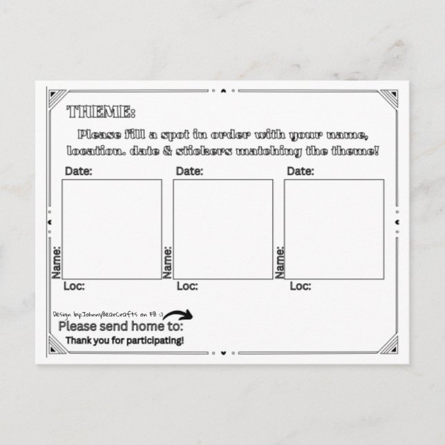 Simplistic Standard TPC - B&W Postkarte (Vorderseite)