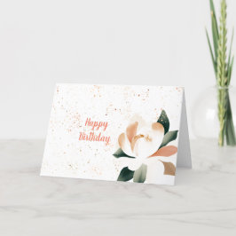 Simplistic Wassercolor Peony Speckled Birthday Karte