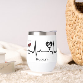 Simplistische schwarze Paws und Rotwein