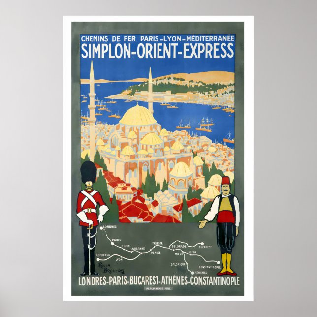 Simplon Orient Express Eisenbahnen von Paris nach  Poster (Vorne)