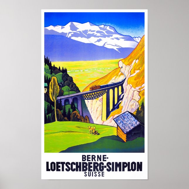 Simplon Pass Switzerland Vintage Poster (Vorne)