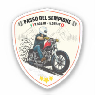 Simplonpass italienisch Schweizer Berge Motorrad Aufkleber