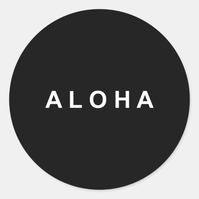 Simply Aloha Runder Aufkleber (Vorderseite)