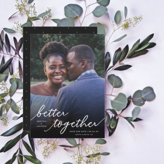Simply Better Together Script Full Photo | White Save The Date (Von Creator hochgeladen)
