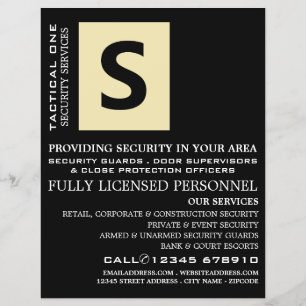 Simply Black, Sicherheitsmitarbeiter Werbeflyer Flyer