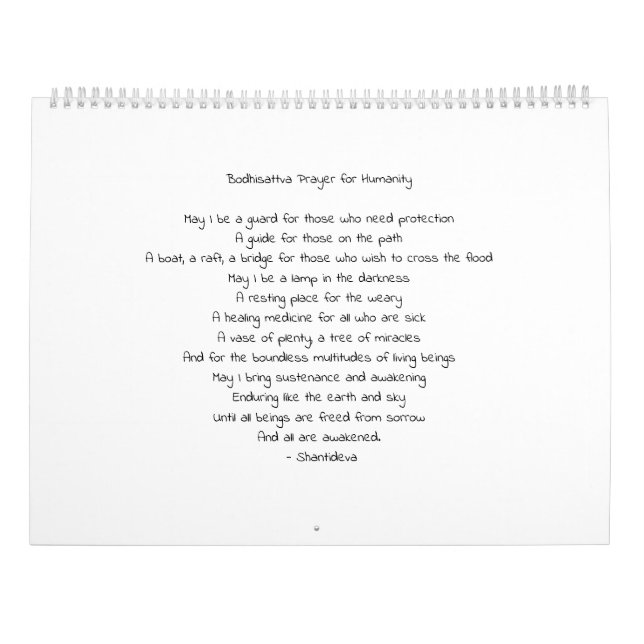 Simply Buddha Kalender (Rückseite)