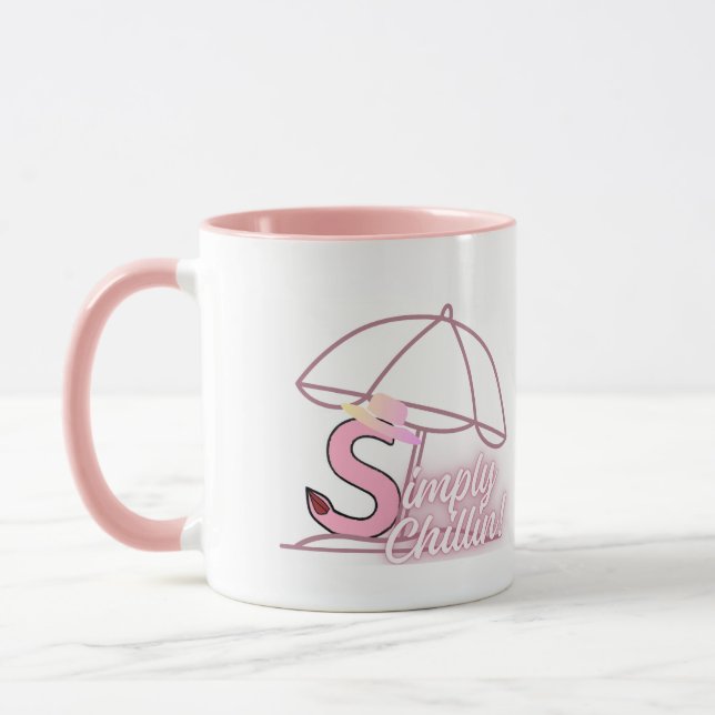 " Simply Chillin " (Pink) von Kriyas Collection Tasse (Links)