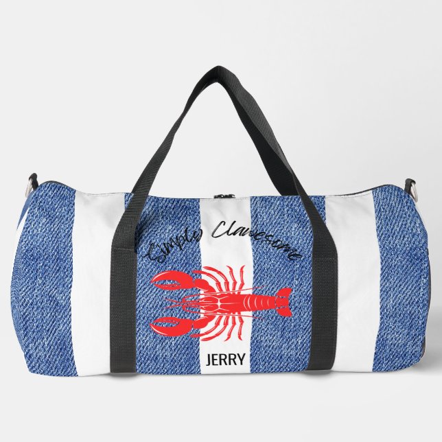 "Simply Clawesome" gestrippter Name Design Duffle Bag (Vorderseite)