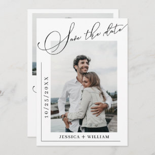 Simply Elegant Calligraphy Wedding 2 Photo  Save The Date