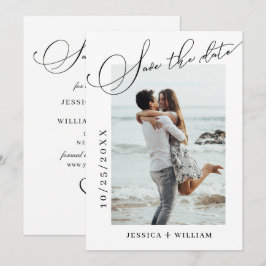 Simply Elegant Calligraphy Wedding Photo  Save The Date
