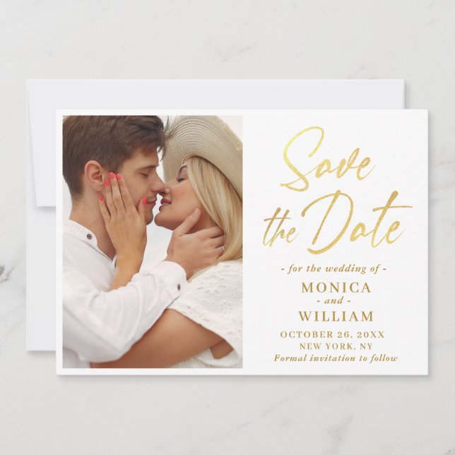 Simply Elegant Photo Wedding Simple Save The Date (Vorderseite)