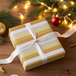Simply Gold to Silver Stripes Wrapping Paper Geschenkpapier
