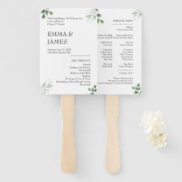 Simply Greenery Wedding Program Invitation Fächer