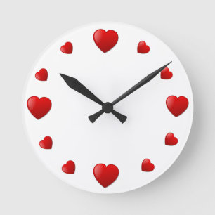 Simply Hearts Wall Clock Runde Wanduhr