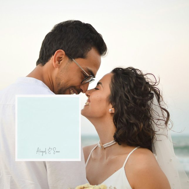 Simply Icy Blue Personalisiert Wedding Luncheon Serviette (Von Creator hochgeladen)