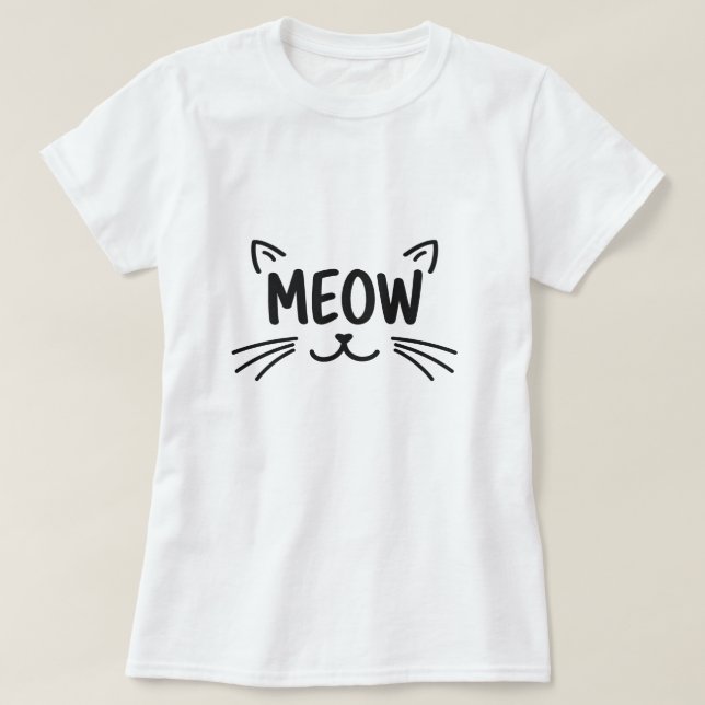 Simply Meow Cute Cat Face for Feline T-Shirt (Design vorne)