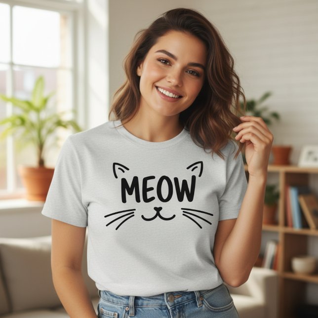 Simply Meow Cute Cat Face for Feline T-Shirt (Von Creator hochgeladen)