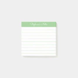 Simply Modern Sage Green Personalized Lined Post-it Klebezettel