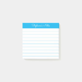 Simply Modern Sky Blue Personalized Lined Post-it Klebezettel