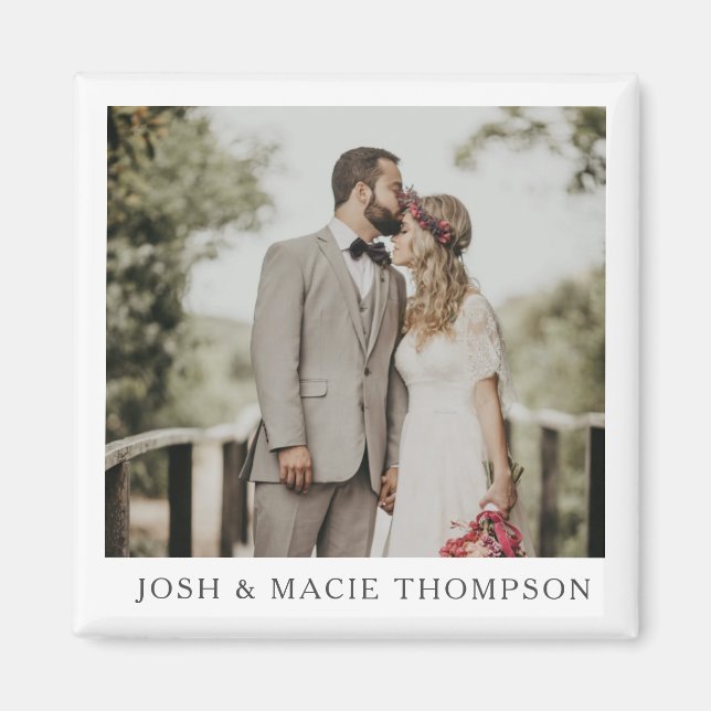 Simply Modern  Wedding Photo Card Magnet (Vorne)