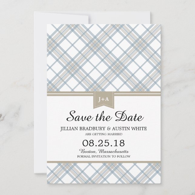 Simply Plaid | Rettet das Datum Save The Date (Vorderseite)