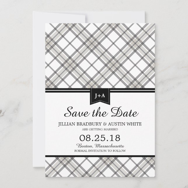 Simply Plaid | Rettet das Datum Save The Date (Vorderseite)
