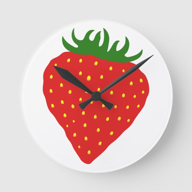 Simply Strawberry custom wall clock Runde Wanduhr (Vorderseite)