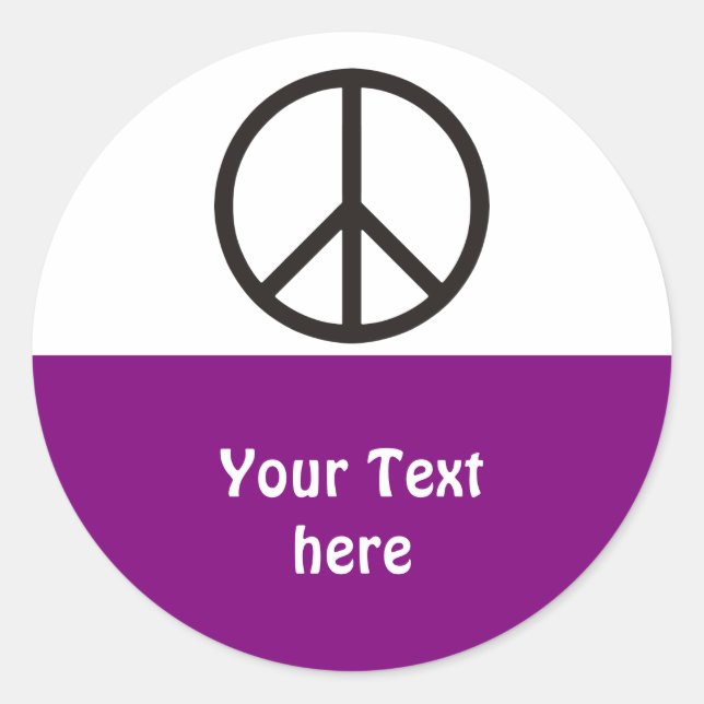 Simply Symbos - PEACE + your text & ideas Runder Aufkleber (Vorderseite)