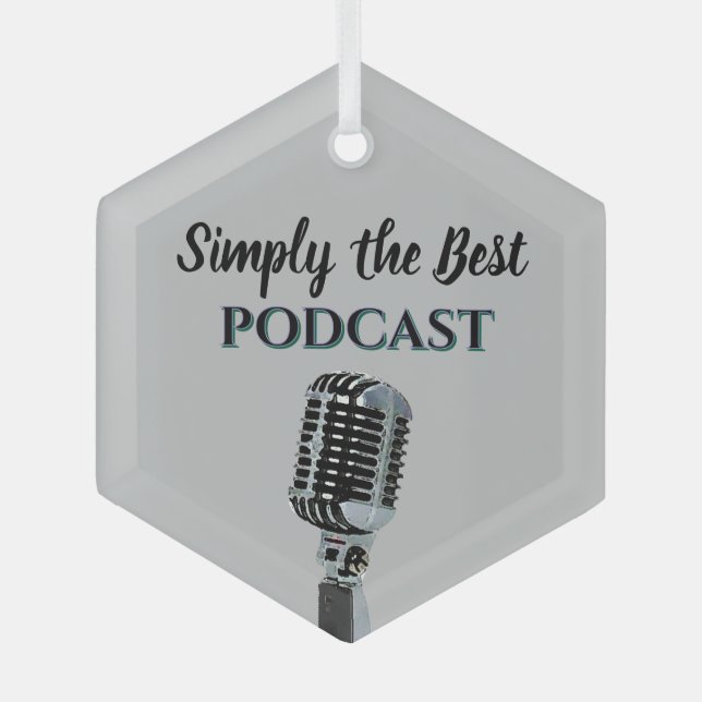 Simply the Best Podcast Ornament Aus Glas (Vorderseite)