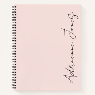 Simply Your Name Pastel Pink & Black Notizbuch