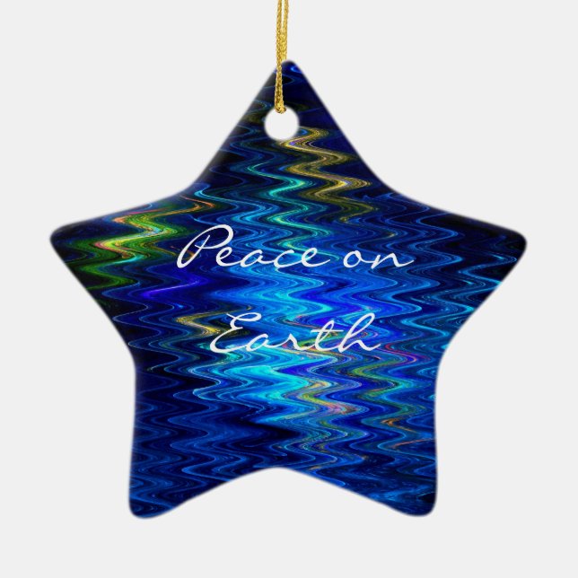 SimplyTonjia 'Weltfrieden-" Stern-Verzierung Keramikornament (Vorne)