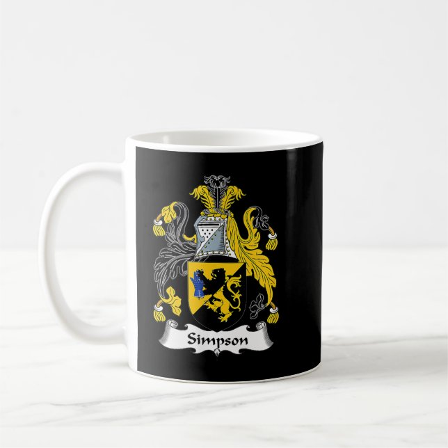 Simpson Coat of Arms Familienwappen Kaffeetasse (Links)
