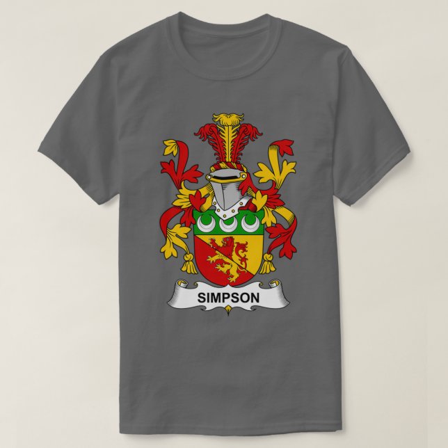 Simpson Coat of Arms Familienwappen T-Shirt (Design vorne)