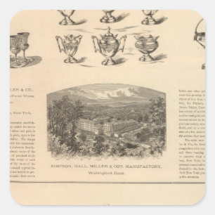 Simpson, Hall, Miller und Travelers Company Quadratischer Aufkleber