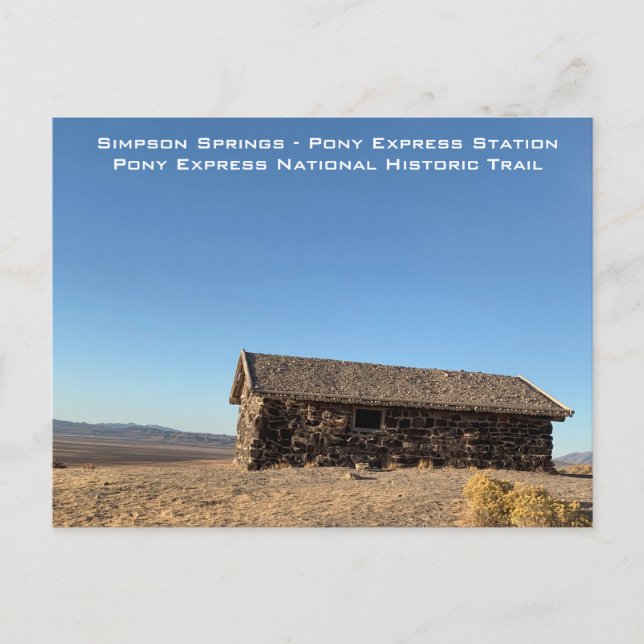 Simpson Springs Pony Express Station Postkarte (Vorderseite)