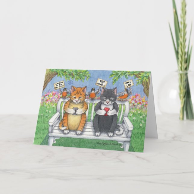 Sims Cats Geburtstagskud & Tony Notecard Karte (Vorderseite)