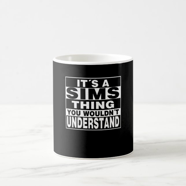 SIMS Nachname Personalisiertes Geschenk Kaffeetasse (Mittel)